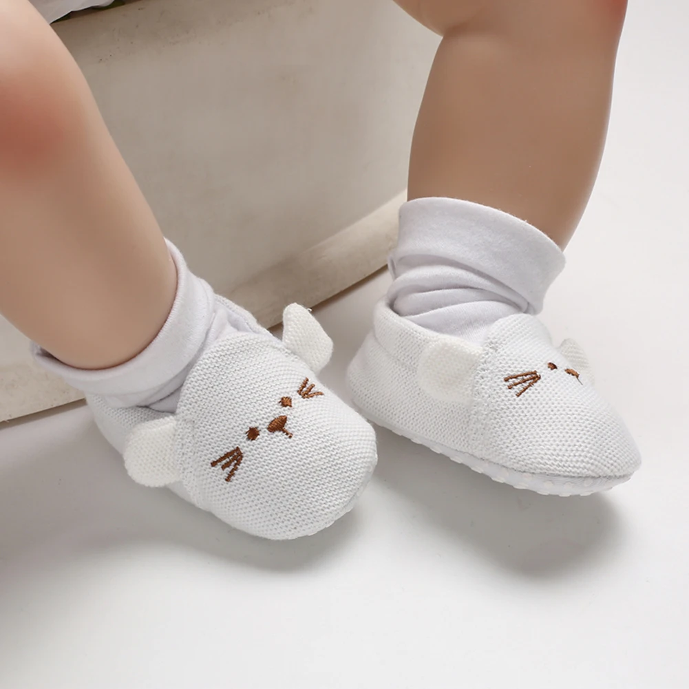 Tregren zapatos de cuna antideslizantes tejidos en algodón suave - imagen 2