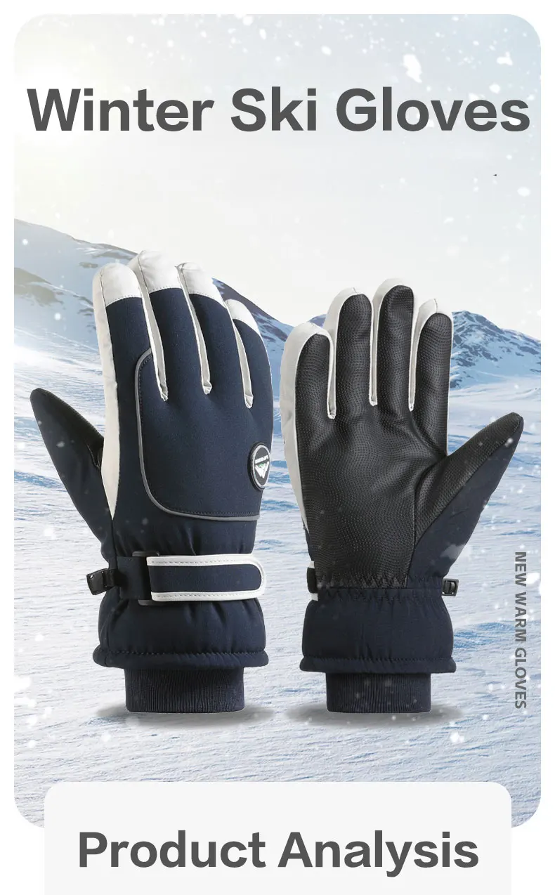 Guantes de esquí térmicos impermeables con pantalla táctil