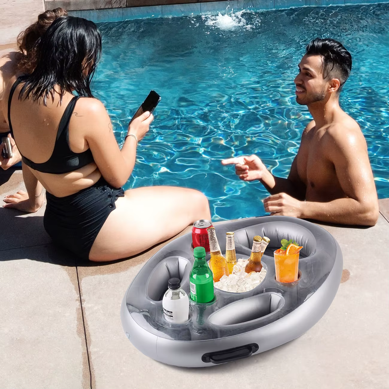 Posavasos hinchable para piscina: bandeja flotante de bebidas - imagen 5