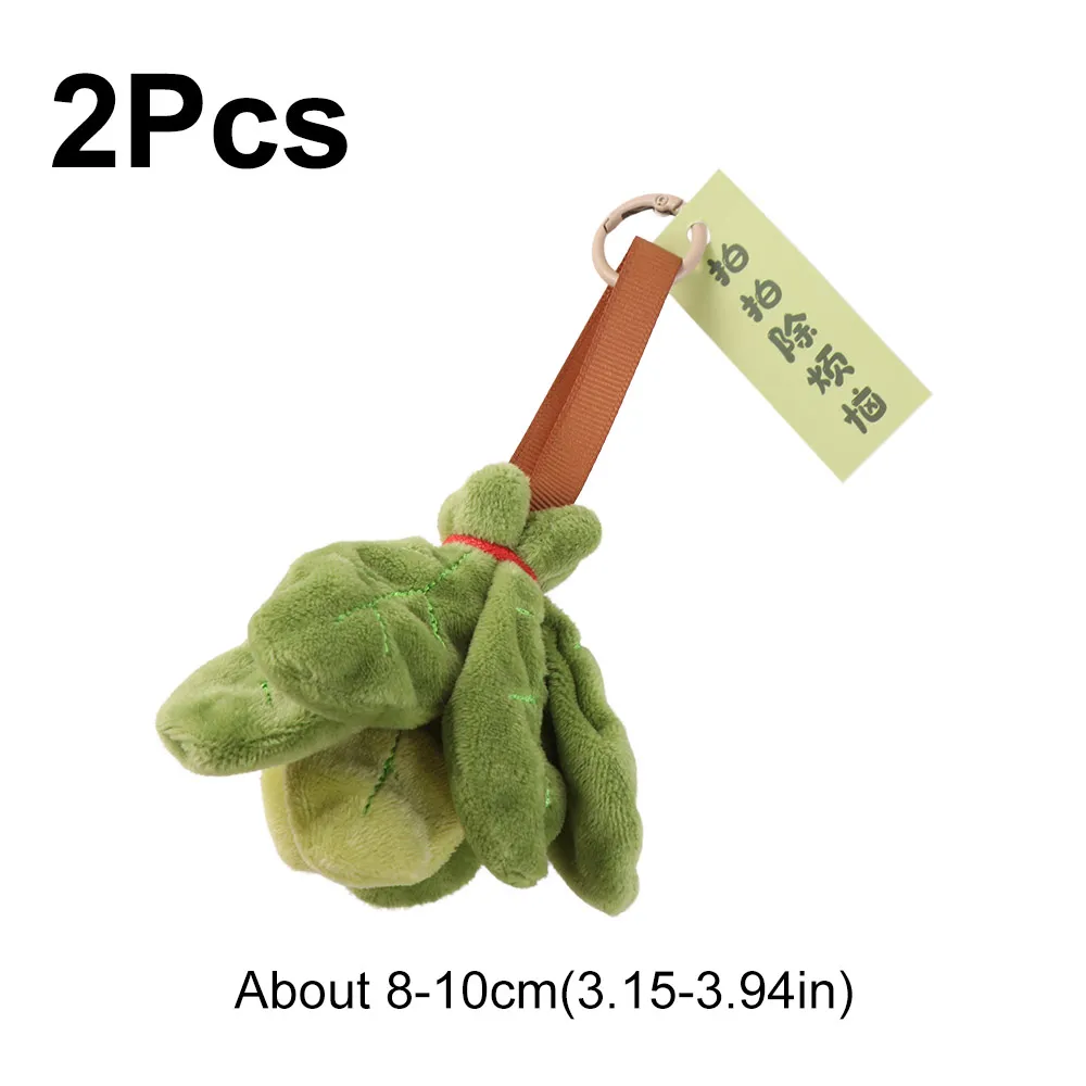 Llavero amuleto de buena suerte con hoja de pomelo verde de peluche - imagen 5