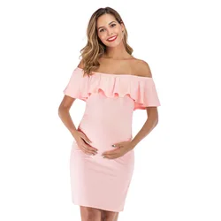 Vestido de embarazo bodycon con fruncido lateral – Manga corta