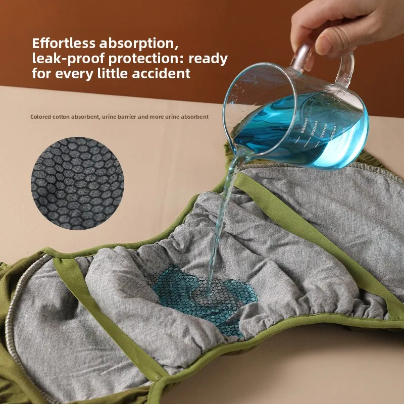 Pañales para adultos lavables tipo pantalón de algodón antifugas - imagen 5