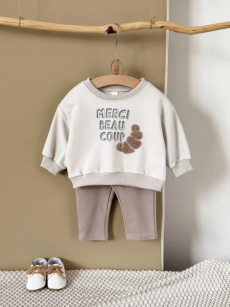 MILANCEL conjunto de bebé sudadera con capucha y pantalón de otoño - imagen 4