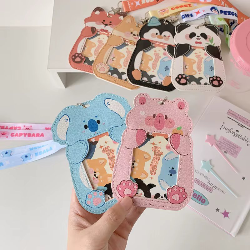 Soporte tarjetas cordón animal – Estuche bus Kpop resistente arañazos - imagen 5