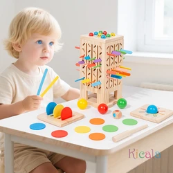 Juego Montessori torre clasificación de formas para contar niños