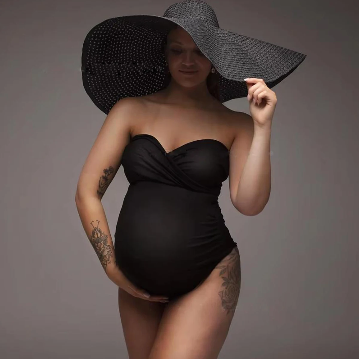 Body premamá sin mangas ajustado con elástico para fotografía - imagen 2