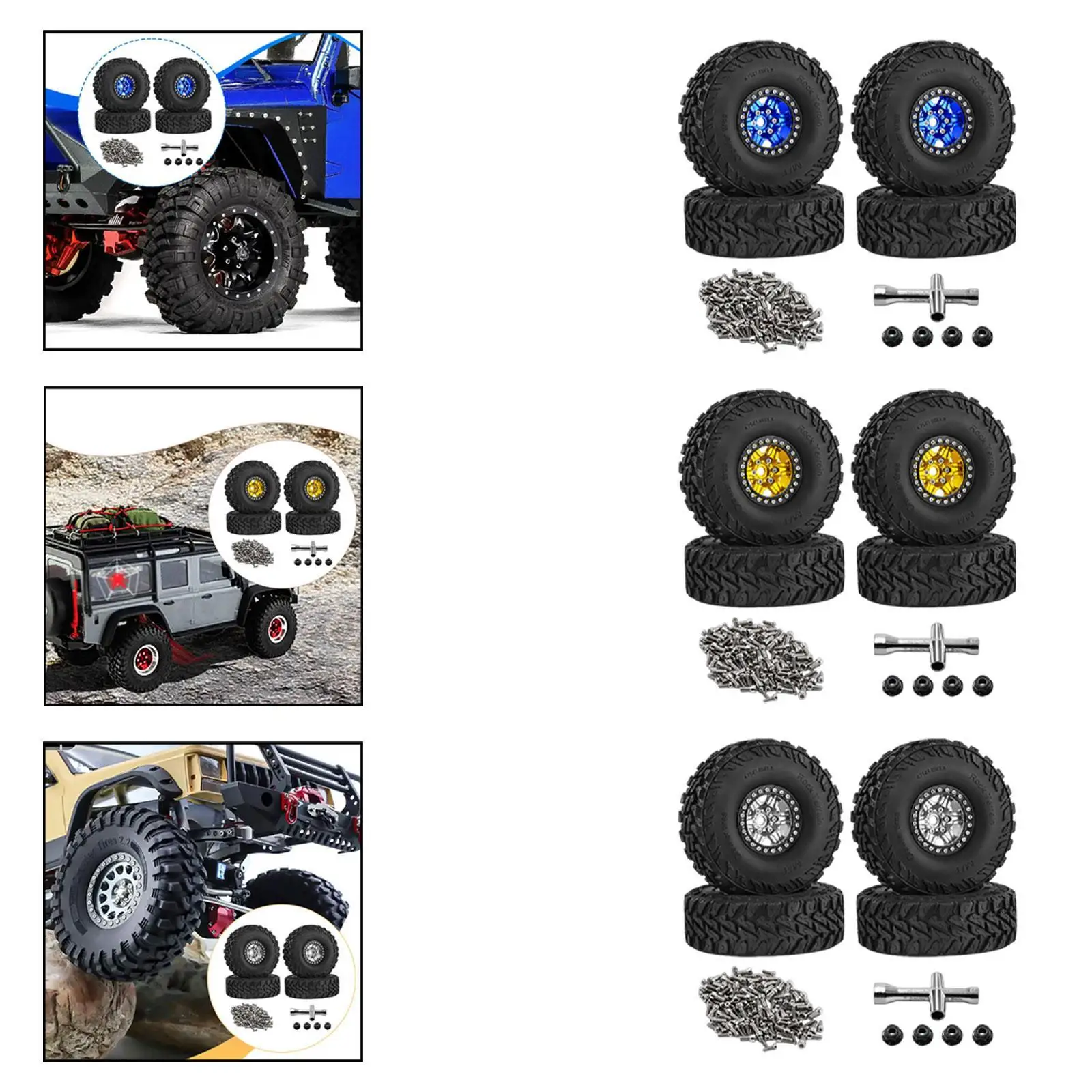 Ruedas y neumáticos RC crawler resistentes para coche de teledirigido - imagen 3