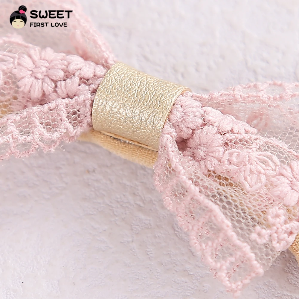 Diadema elástica de encaje para niña – banda suave de nailon - imagen 3