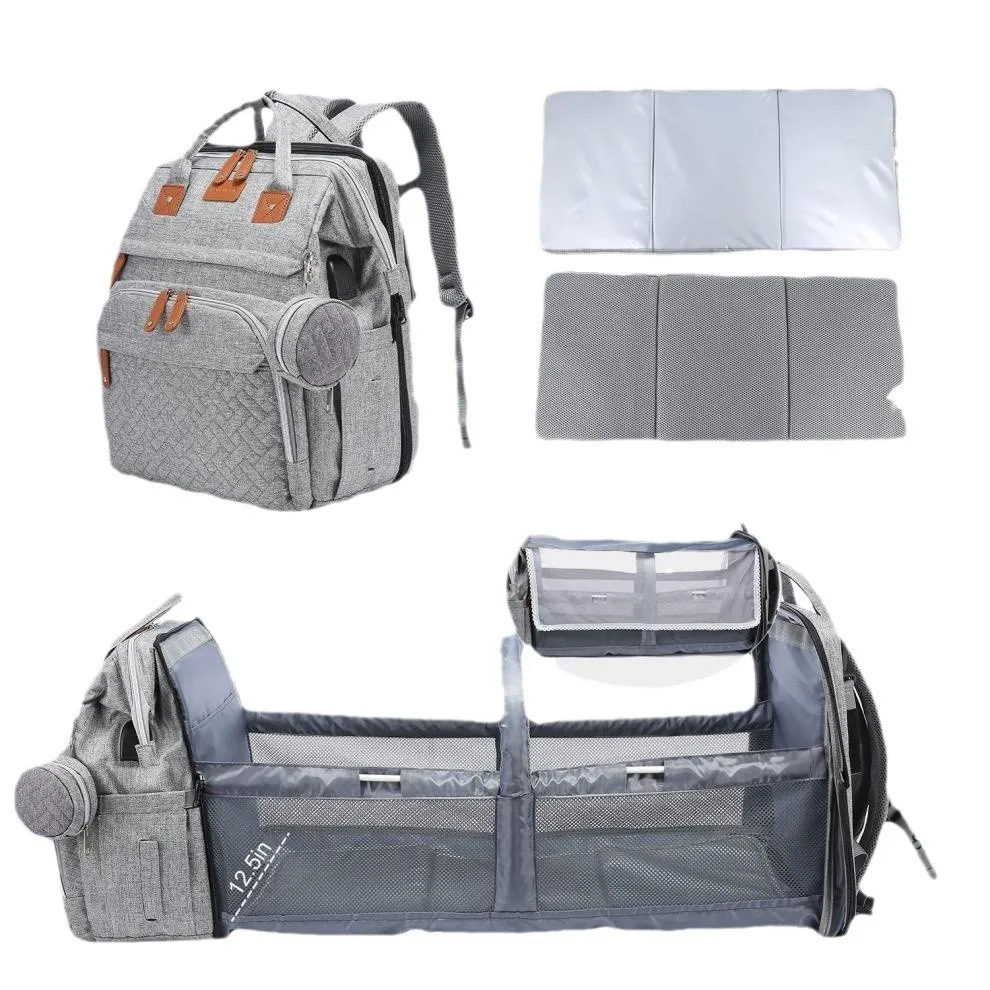 Bolsa de pañales acolchada para bebé – Compartimentos y cama batida - imagen 4