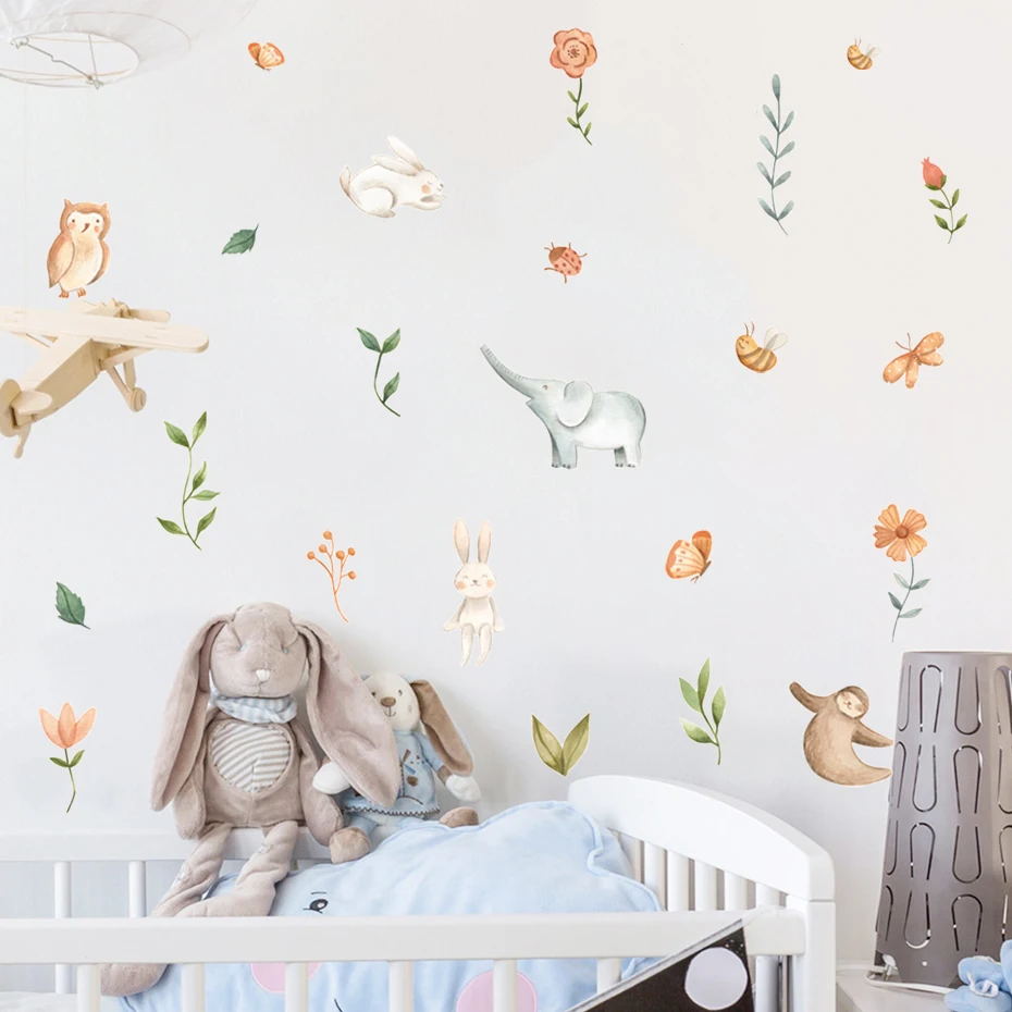 Calcomanías de vinilo para pared infantil con animales boho - imagen 3