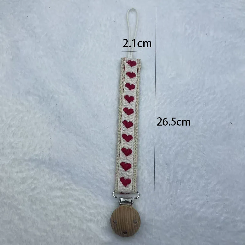 Cadena de chupete de madera con flores y bordado, mordedor - imagen 5