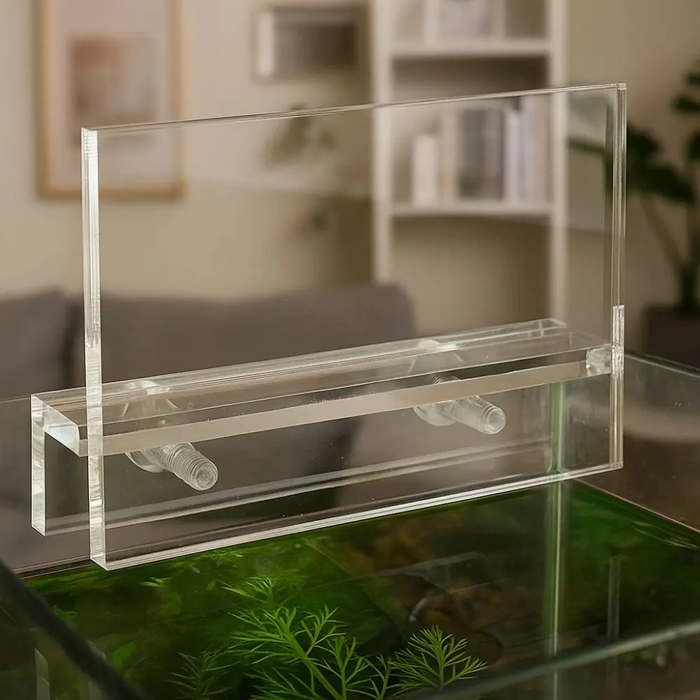 Soporte luz LED para acuario acrílico transparente sin perforación - imagen 5