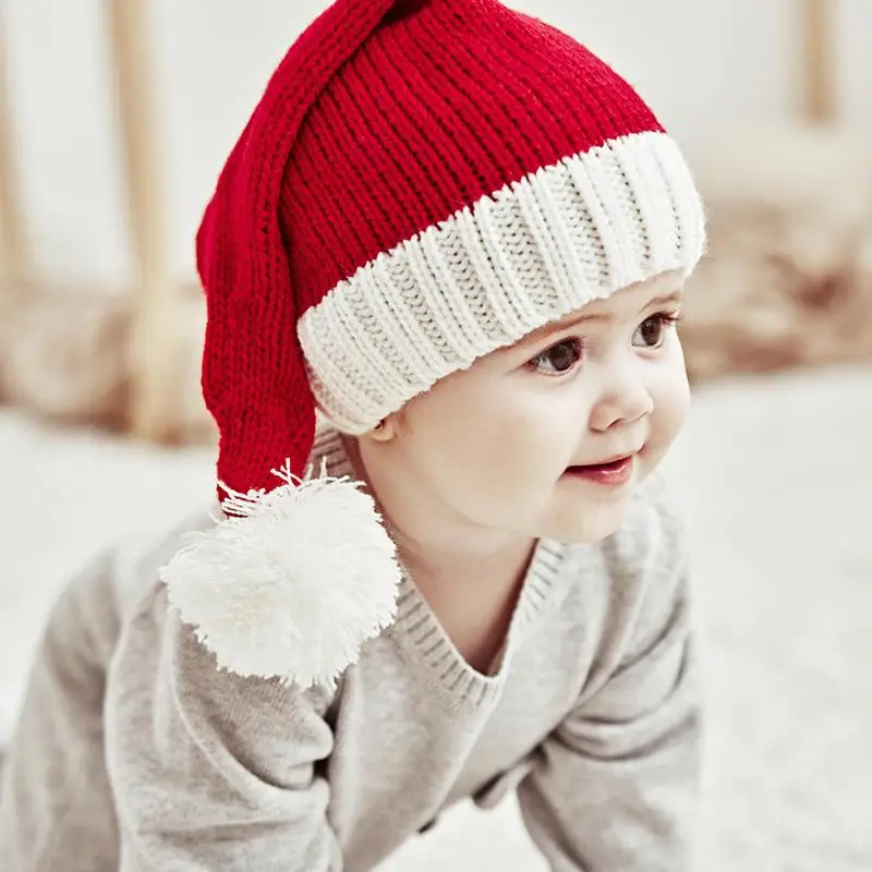 Gorro de Navidad en punto con pompón para bebé, madre e hijo invernal - imagen 5