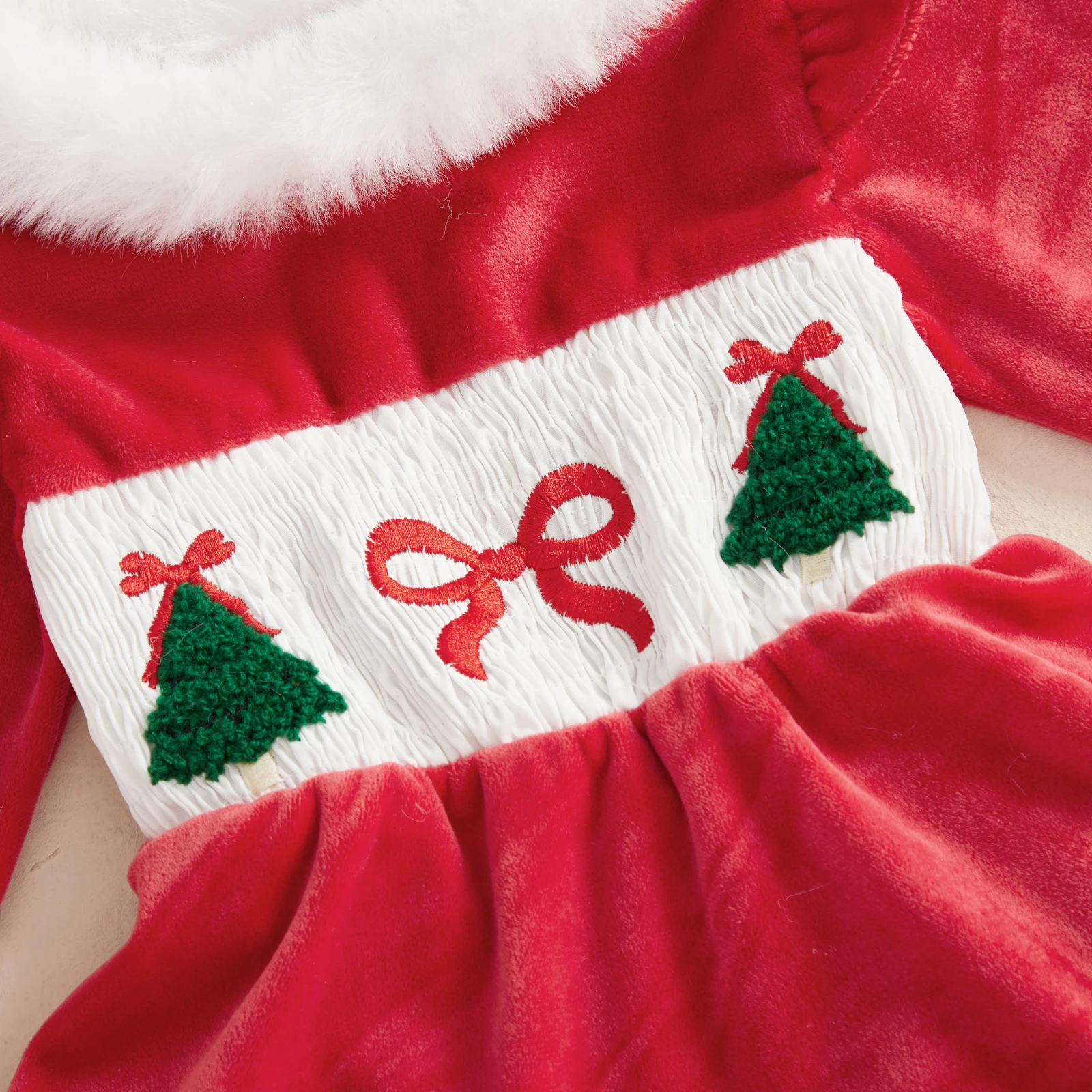 Tregren conjunto bebé niña Navidad mameluco vestido con sombrero - imagen 5