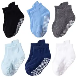 Calcetines náuticos antideslizantes de algodón corte bajo niños y niñas