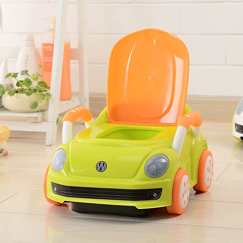 Orinal de viaje para niños 0-5 años, estilo coche, color caramelo
