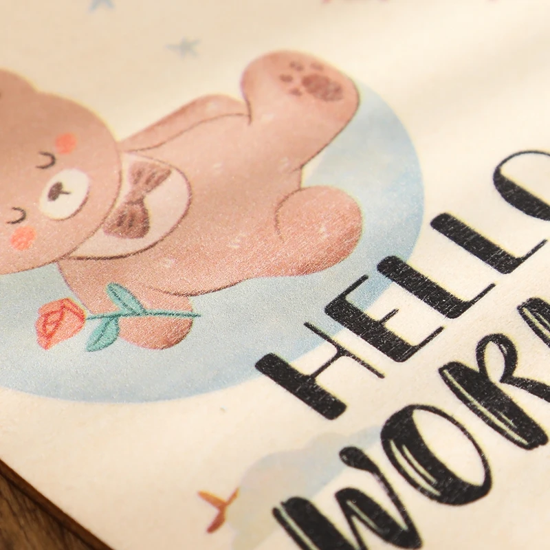 Baby milestone cards in natural wood finish