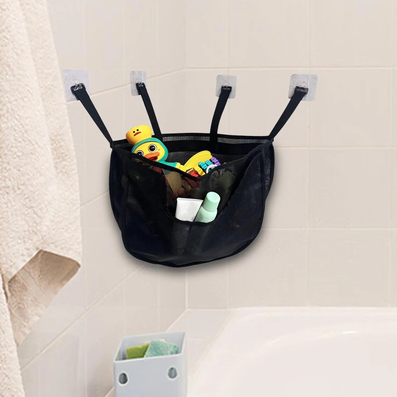 Organizador de juguetes de baño colgante de malla – bolsa red - imagen 2