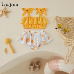 Traje de baño Tregren para bebé niña con tutú y volantes de playa