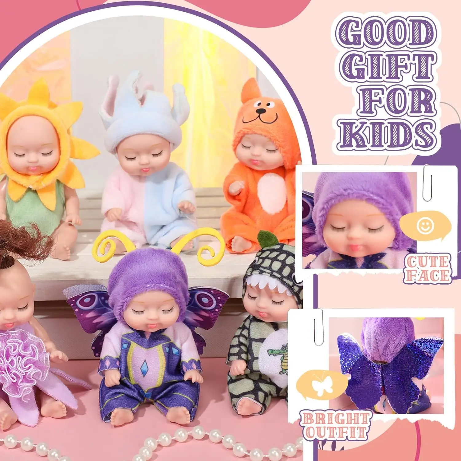 Muñeca bebé reborn mini para regalo de cumpleaños – estilo Pascua