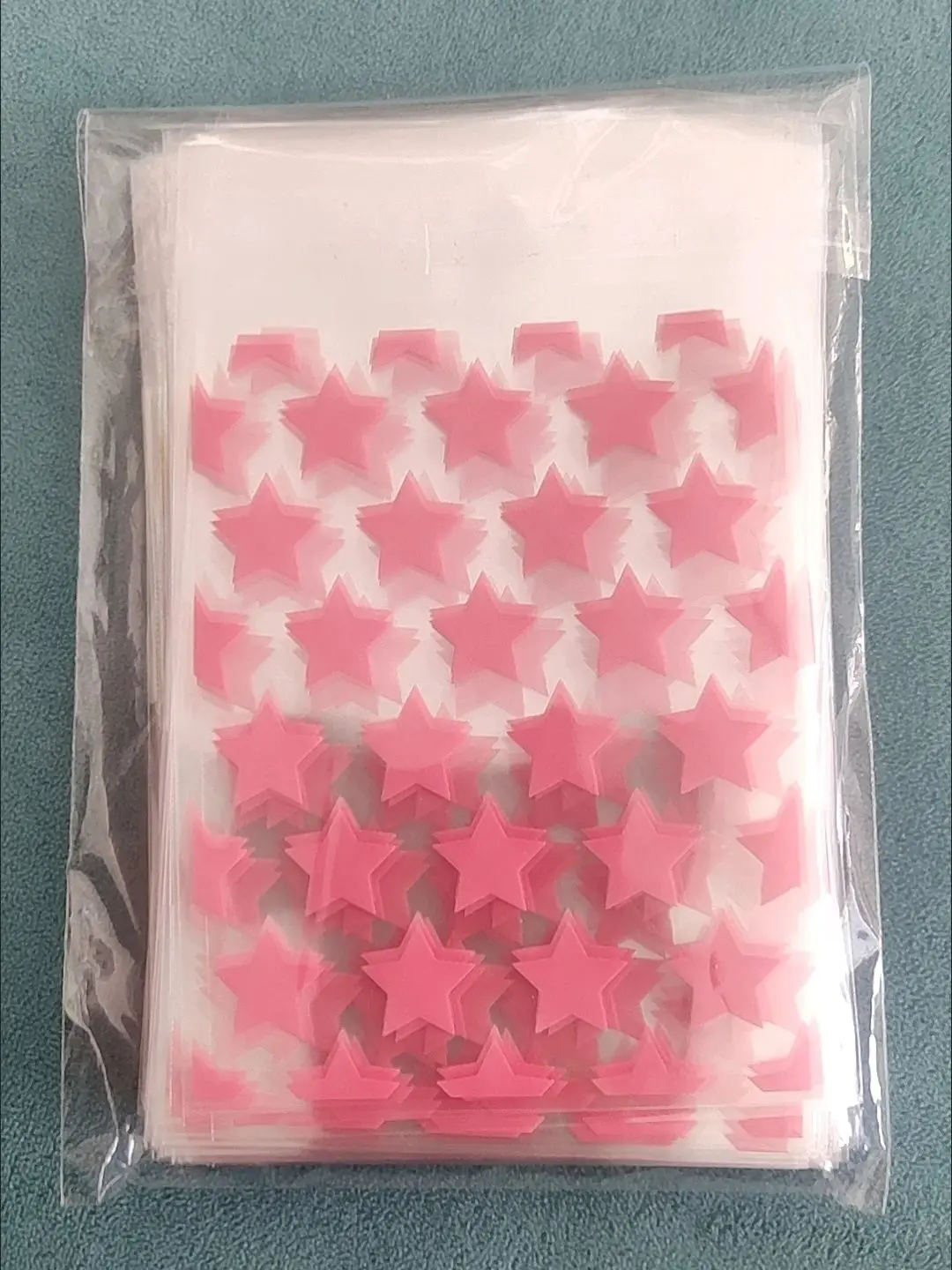 Bolsas transparentes autoadhesivas de PVC con estrellas para álbumes