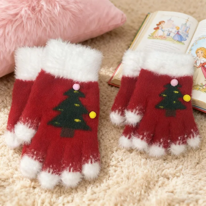 Guantes térmicos de punto con diseño de árbol de Navidad - imagen 4