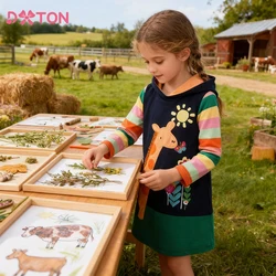 DXTON Vestido con capucha a rayas arcoíris para niñas