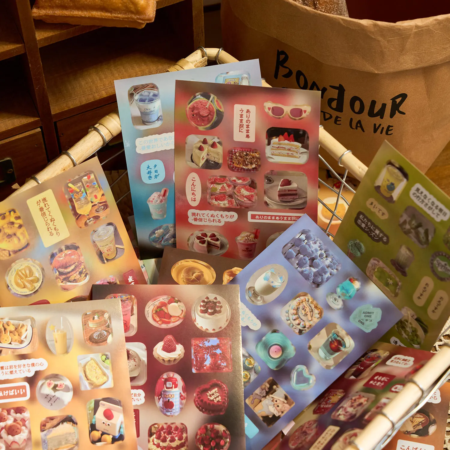 Pegatinas retro decorativas para niños en libro diario, regalo