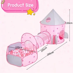 IMBABY Tienda de campaña infantil princesa con túnel plegable