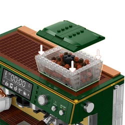 Cafetera de juguete vintage con bloques para niños, estilo clásico