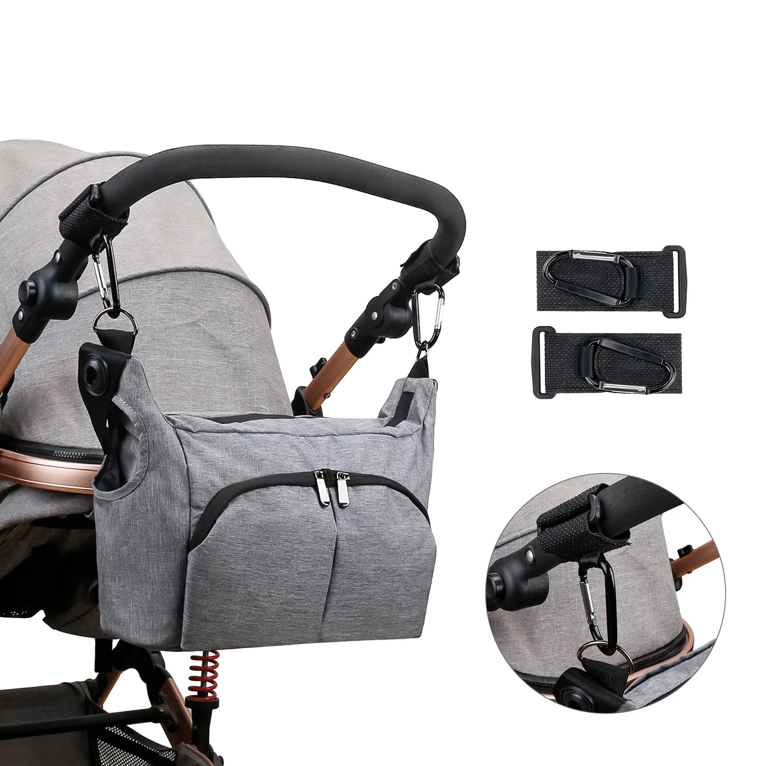 Bolsa de maternidad para cochecito al hombro con ganchos - imagen 3