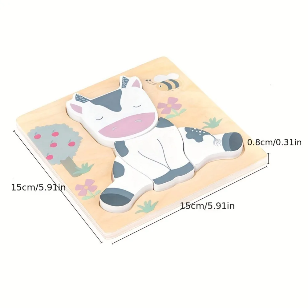 Rompecabezas 3D de madera con animales para niños - Educativo - imagen 4