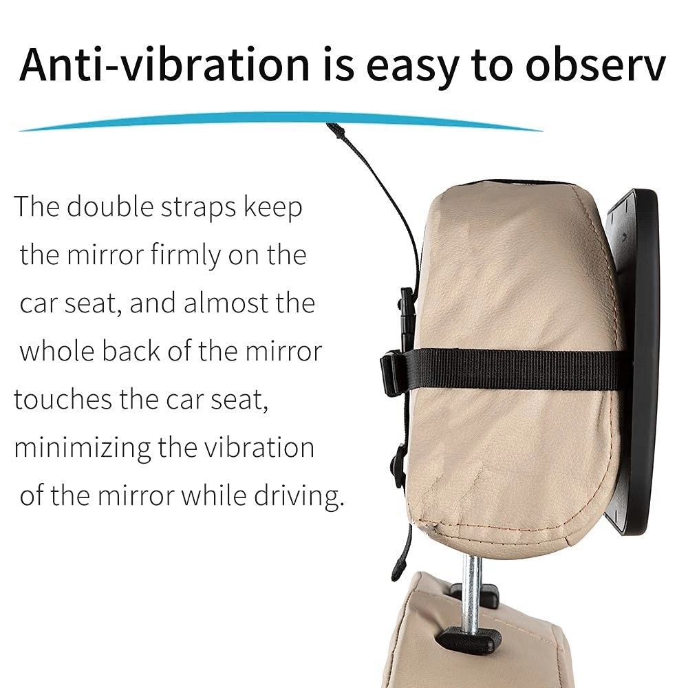 Espejo de coche para bebé trasero mate premium PMMA inastillable - imagen 2