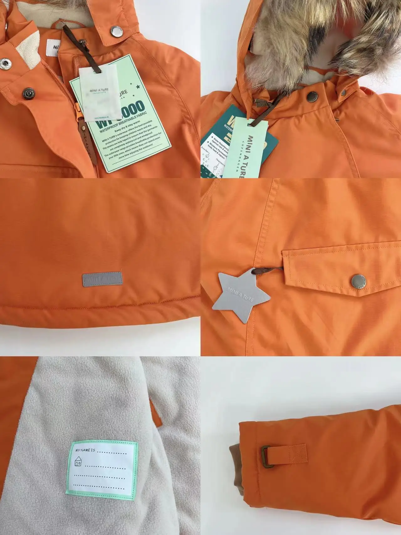 Aspecto de parka con acabado de cuello