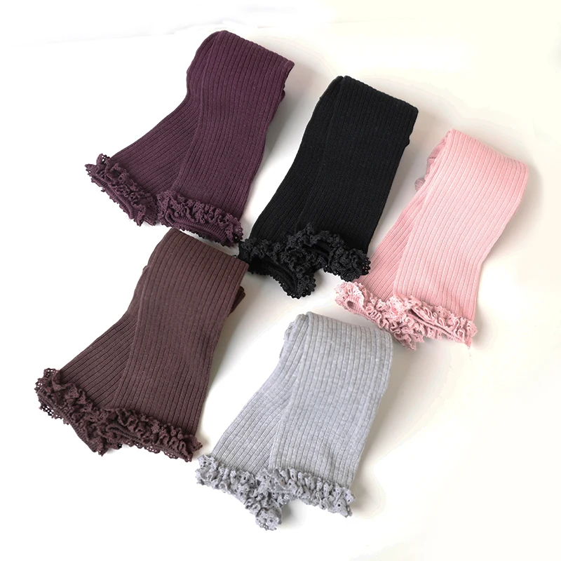 Pantalones de encaje acanalados en algodón para niña, primavera - imagen 2