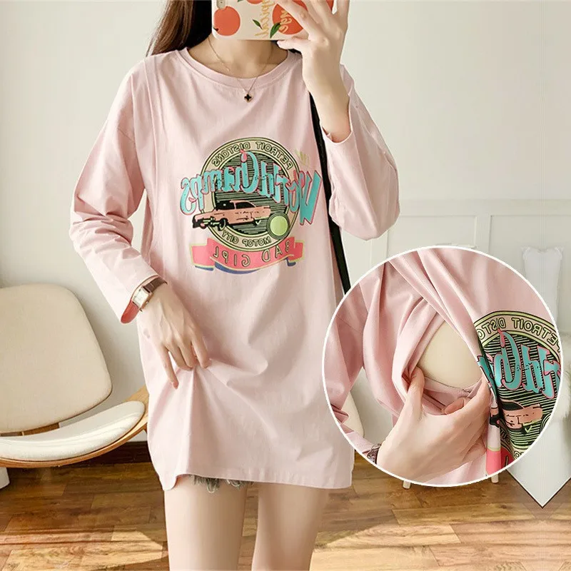 Camiseta de maternidad con estampado de conejo y oso – Suave y holgada - imagen 4