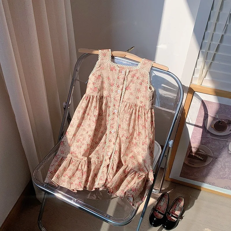 Vestido vintage de encaje floral verano para niñas – Ligero elegante - imagen 5