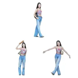 Figura de niña en miniatura realista para decoración y juego