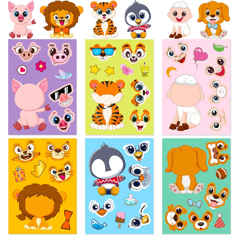 Pegatinas rompecabezas DIY de animales kawaii para niños - imagen 5