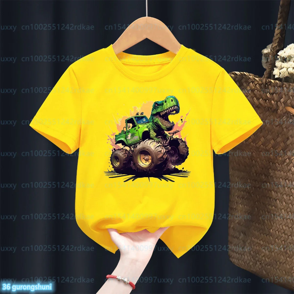 Camiseta motociclista niños manga corta – estampado amarillo - imagen 5