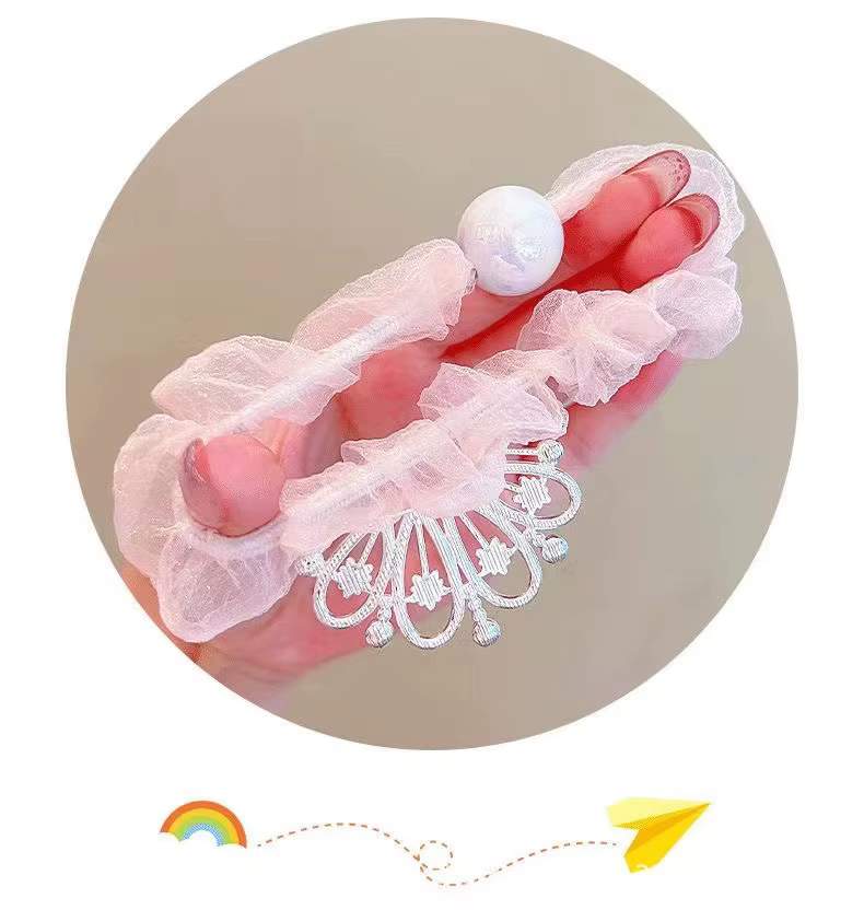 Diademas de corona para niñas con lazos y cintas brillantes - imagen 2