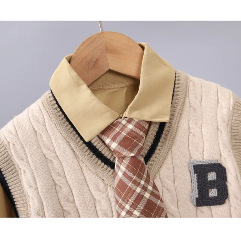 Conjunto bebé algodón primavera: camiseta, pantalón y chaleco - imagen 5