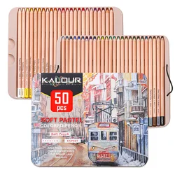KALOUR – Lápices de colores pastel blandos para niños – 50 unidades de calidad profesional