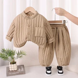 Conjunto de invierno grueso para niños – Abrigo y pantalón cálidos