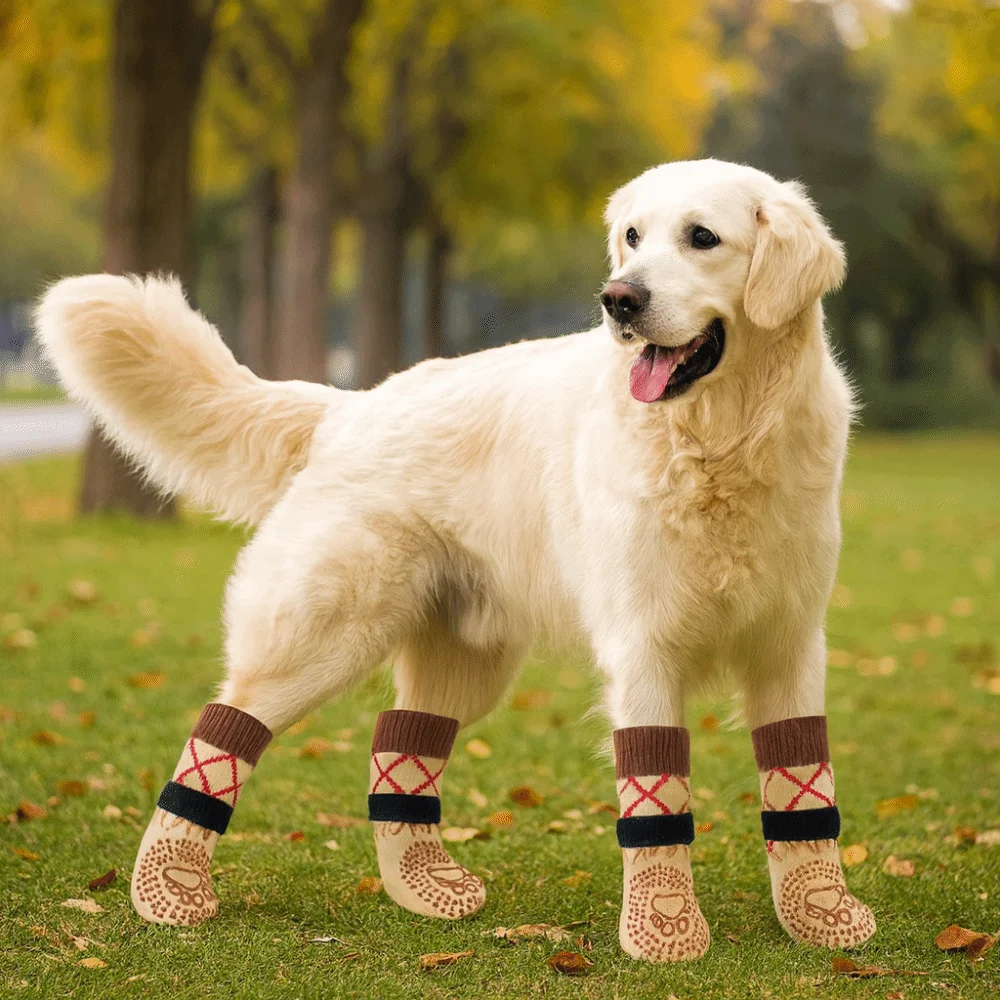 Calcetines antideslizantes gruesos para perro, cálidos y ajustables - imagen 2