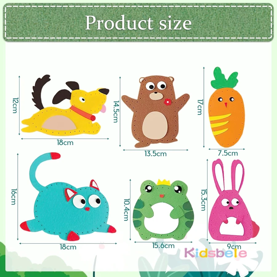 Kit de costura en fieltro con animales para niños principiantes - imagen 2