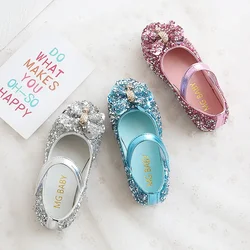 Zapatos planos con lentejuelas y lazo mariposa para chica