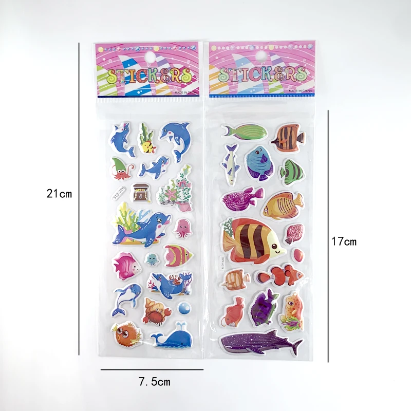 Pegatinas marinas con motivos de delfín y tiburón