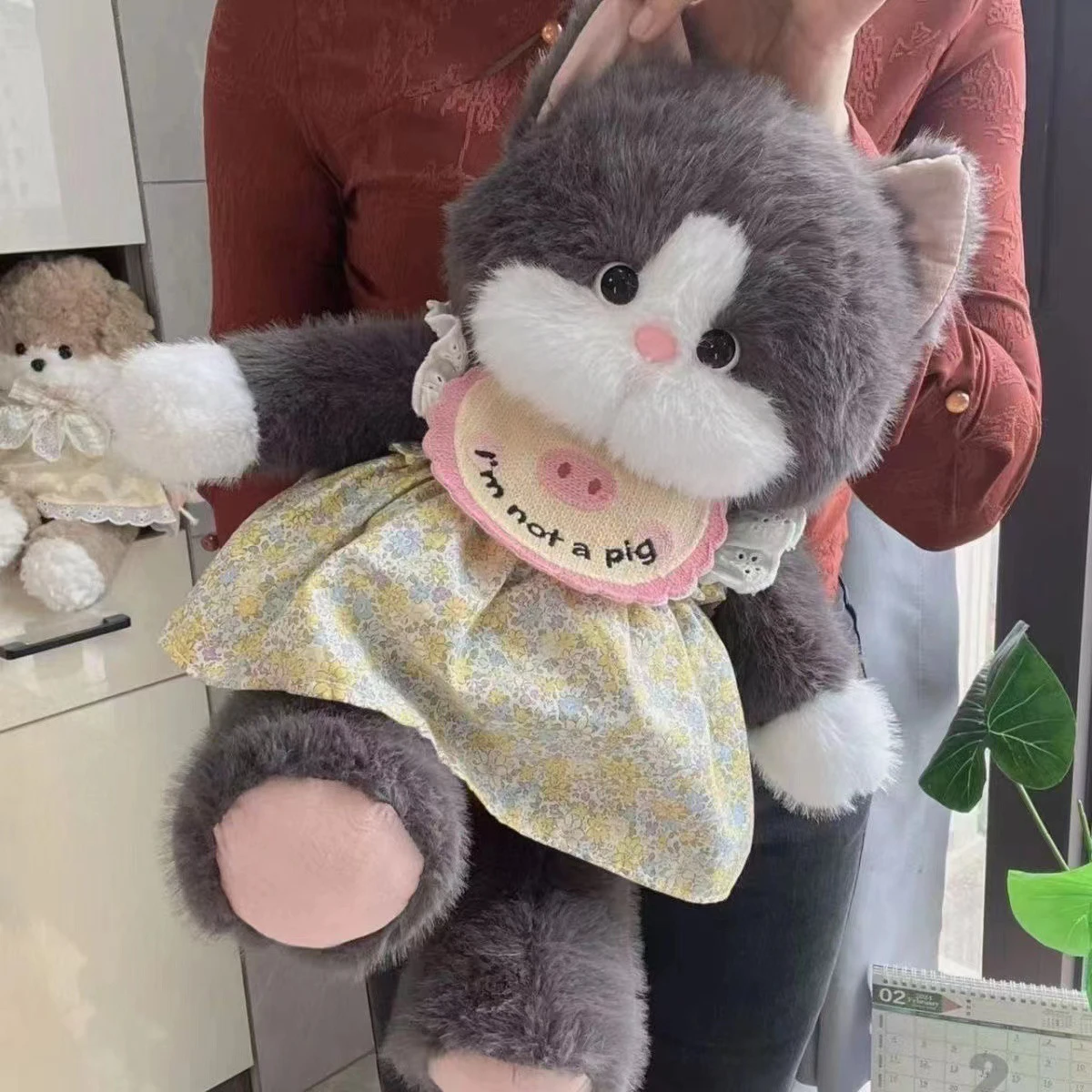 Peluche de gato en múltiples posiciones para decoración