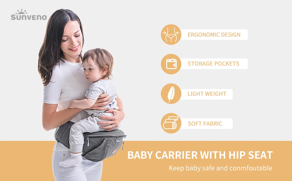 Portabebés ergonómico Sunveno diseñado para la comodidad del bebé